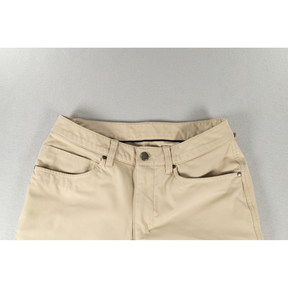 Lululemon ABC Slim Fit Pants Tan Khaki Warpstreme 5 Pocket Trousers Mens 28x30 - Picture 3 of 11